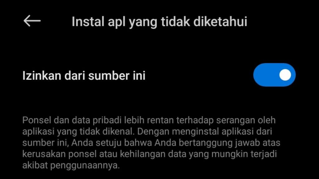 Cara Mengaktifkan Sumber Tidak Dikenal Xiaomi