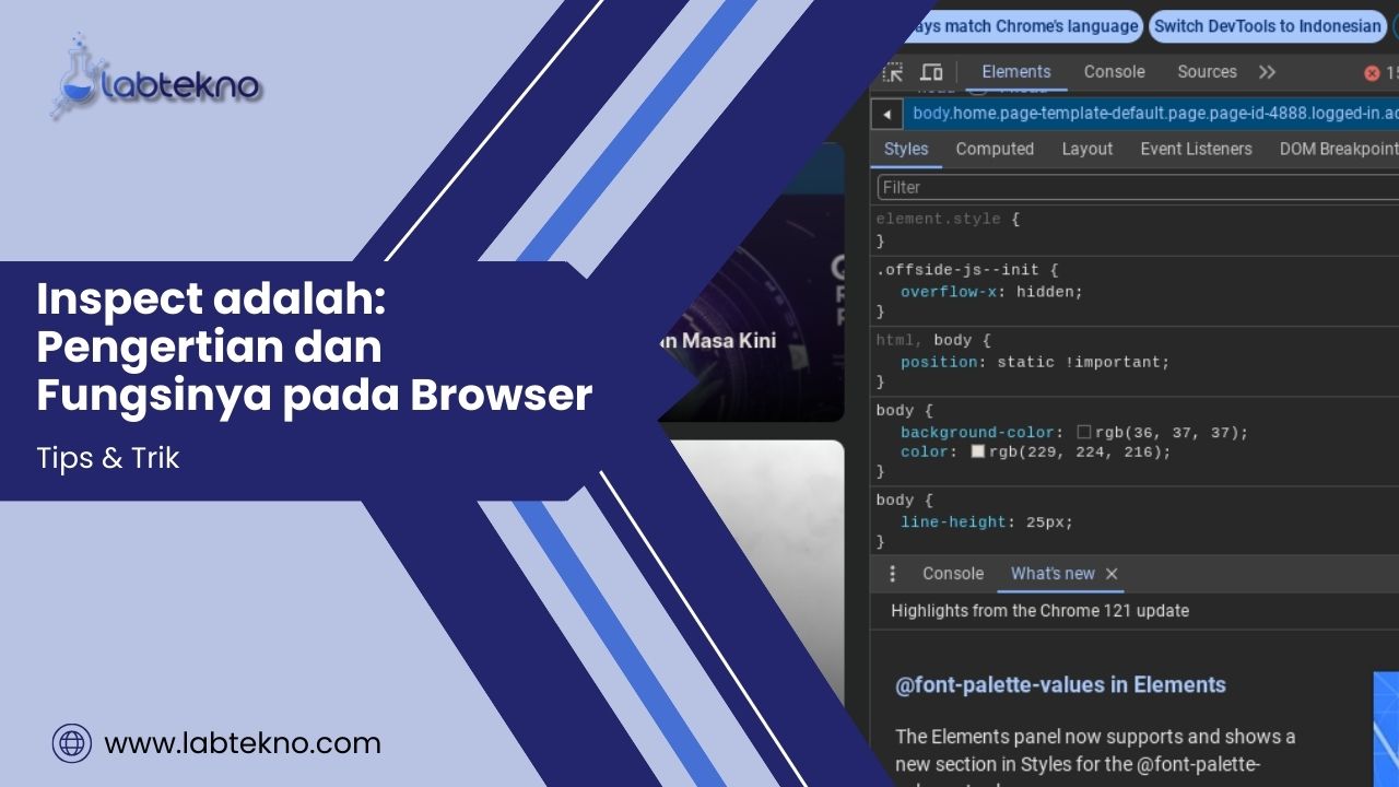 Inspect adalah Pengertian dan Fungsinya pada Browser - LABtekno.com