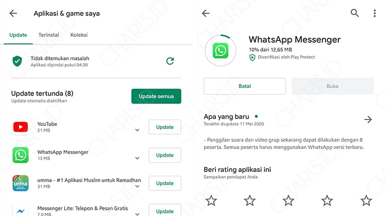 Cara Memperbarui WA di Google Play Store