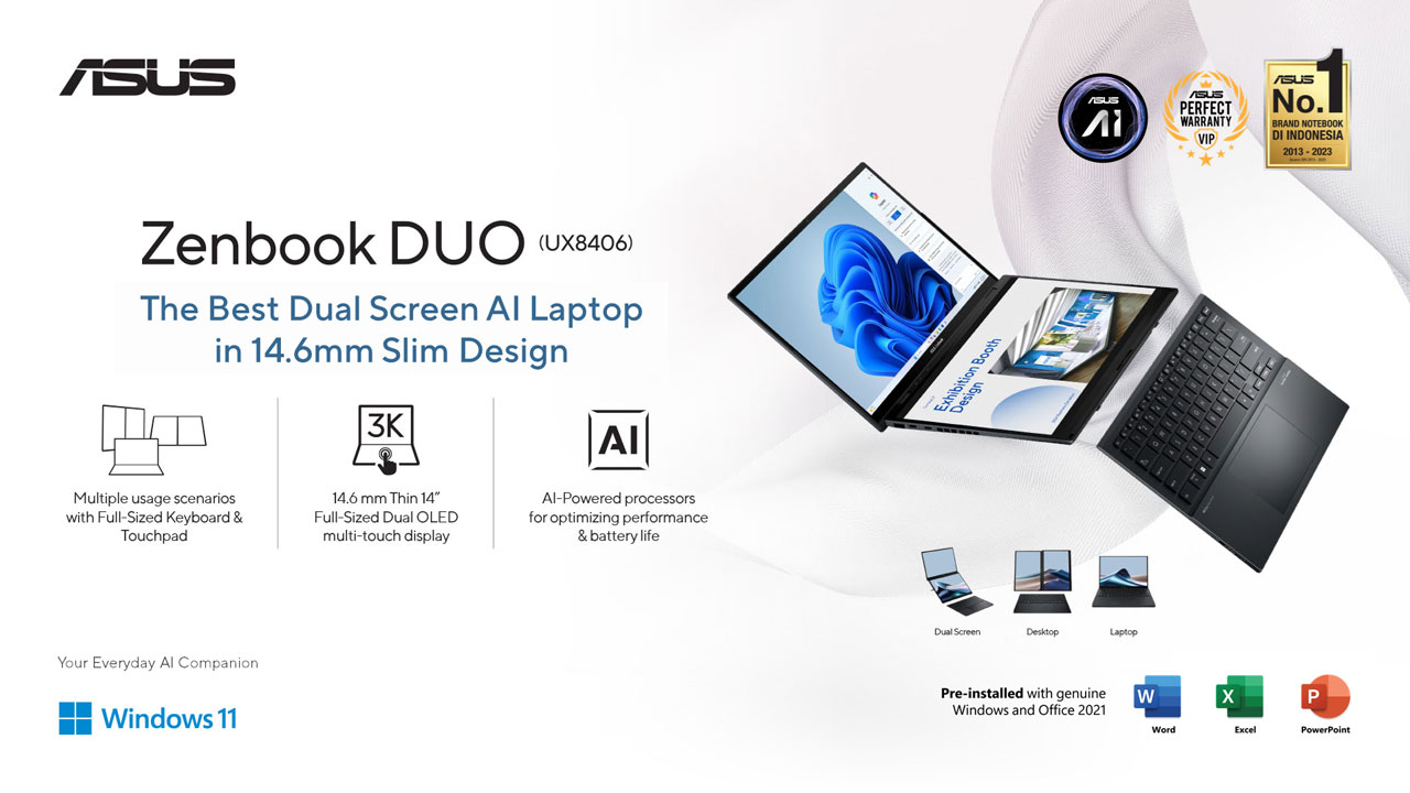 Zenbook Duo Laptop AI Terbaik